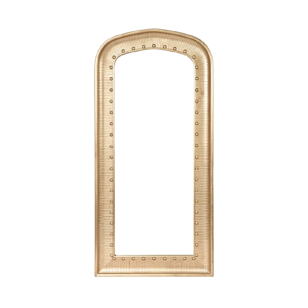 Elegant Arched Wall Mirror with Beaded Frame